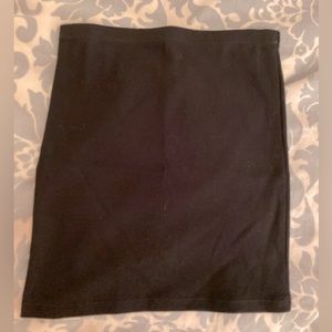 Ladies mini skirt black ribbed cotton/spandex blend